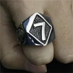 Size 7-15 Number 7 Skeleton Ring 316L Stainless Steel Cool Fashion Men Biker Ring