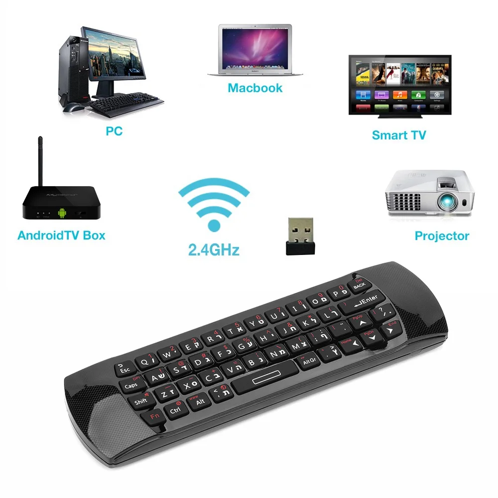 Rii Mini i25 HE/RU/US/AR/FR Wireless Keyboard Air Mouse Remote Control With Programmable Key For Smart TV Android TV Box Fire TV