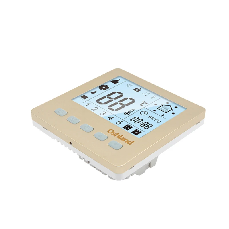 Free Shipping Golden Color 16A Digital Thermostat Programmable LCD Temperature Controller For Undefloor Heating