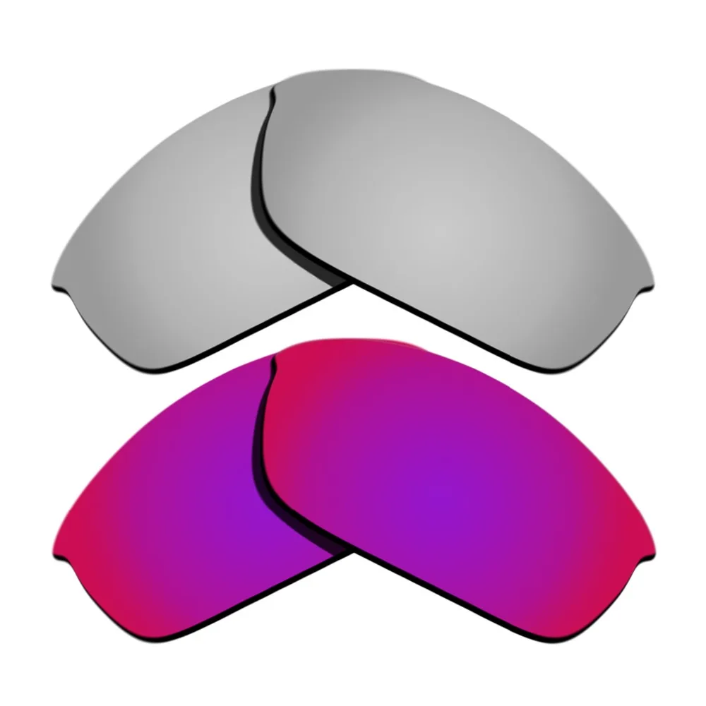 

Silver Mirrored & Midnight Sun Mirrored Polarized Replacement Lenses for Flak Jacket Frame 100% UVA & UVB