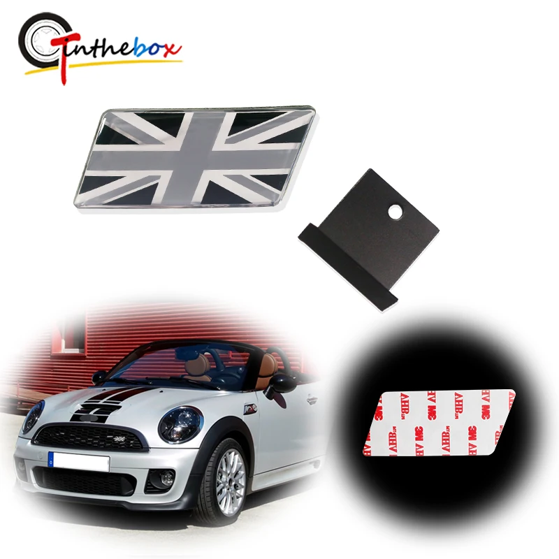 

Gtinthebox Gray/Black Union Jack Flag Emblem Badge w/Grille/Mesh Mount Toggle Bolt Anchor For Aston Martin, Bentley, Jaguar