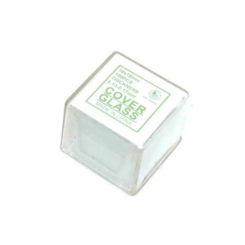 Grosir 18X18 Mm Square Kaca Cover Mikroskop untuk Persiapan Spesimen Ketebalan 0.13-0.17 Mm Cover Slip 100 Pcs/Kotak