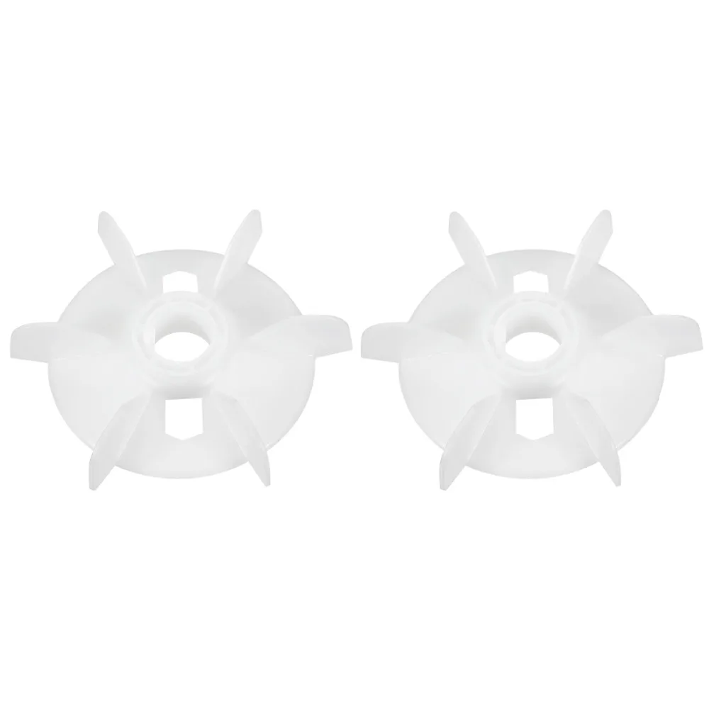 Uxcell 2Pcs 150x28mm/155x24mm Round Shaft Replacement White Plastic 6 Impeller Motor Fan Vane Y112-2/Y90-4 High Quality