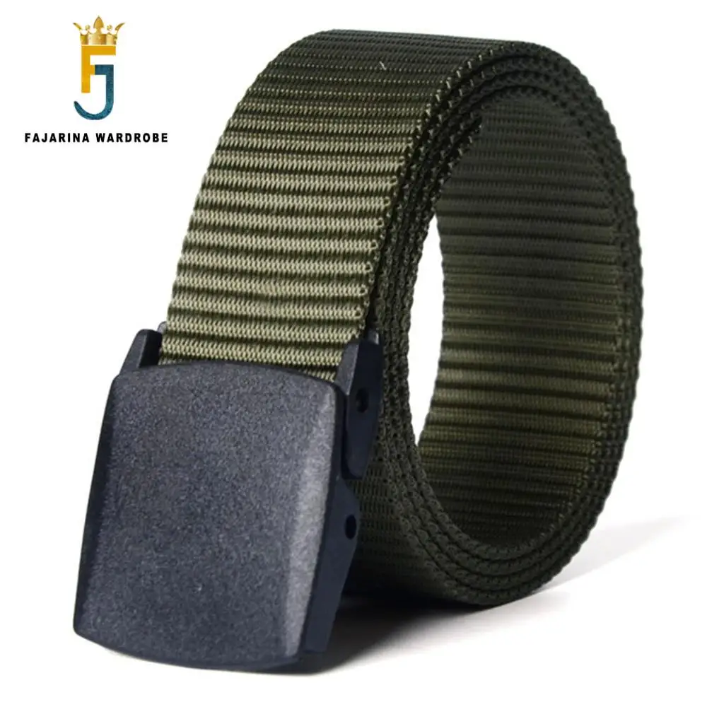 Fajrina-Cinturón de nailon con hebilla automática para hombre, cinturón táctico militar, de plástico, CBFJ0010