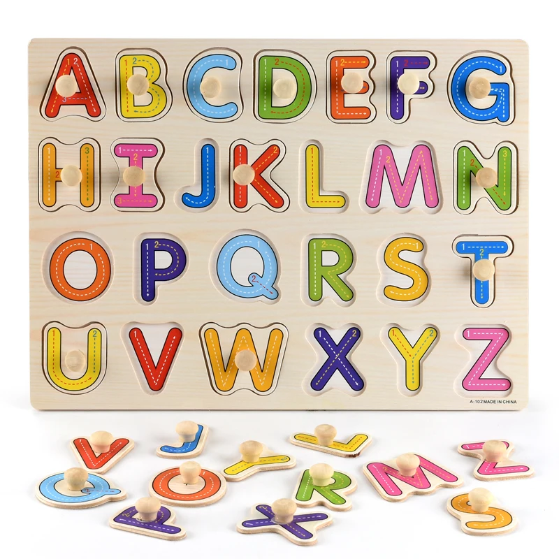 Rompecabezas de madera 3D para niños, tablero de agarre manual, vehículo, animales, frutas, cognición, Tangram, juguetes educativos Montessori