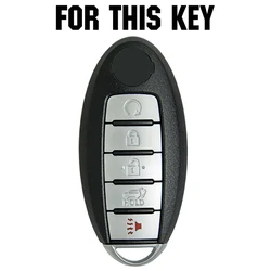 AX Silicone Remote Key Case Fob Shell Cover 5 Button 2016 - 2019 For Nissan Rouge Murano Maxima Altima Sentra Pathfinder Qashqai