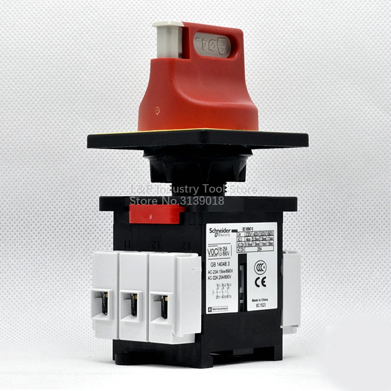 Novo original schneider vario alça 25a 3p vcd0c (v0c + kcd1pzc) interruptor de carga corpo v0c e painel kcd1pzc interruptor-disconector