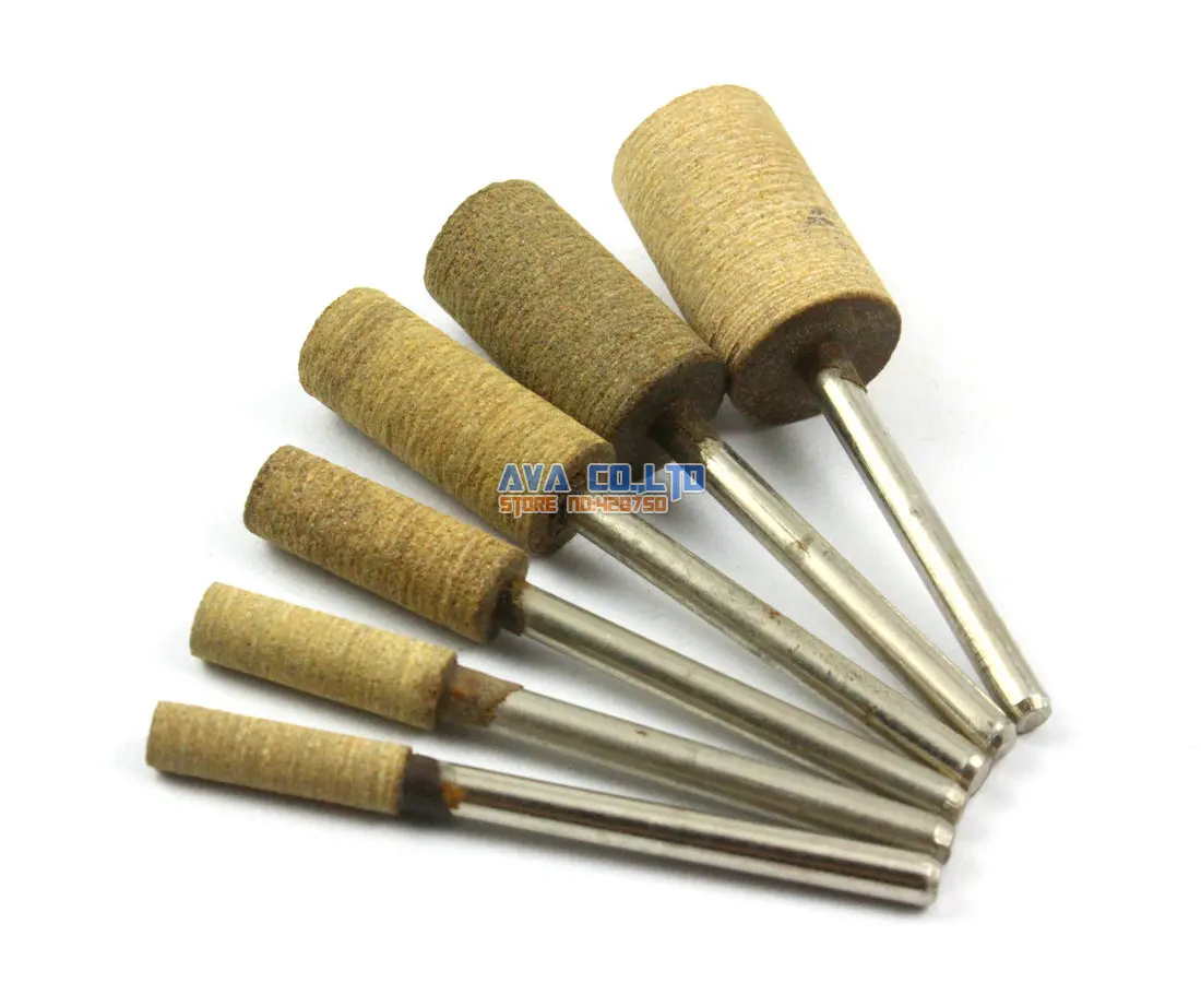 24 Pieces Set Barrel Mounted Leather Polishing Point Grinding Bit 3mm Shank