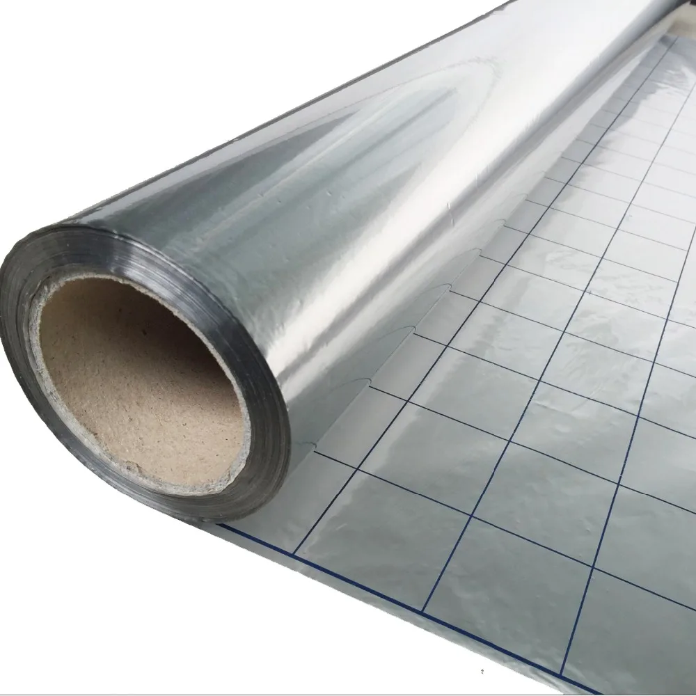 Energiebesparing Reflecterende Film Aluminiumfolie Isolatie Thermische Materiaal Voor Vloerverwarming Systeem, 100m 2/Lot