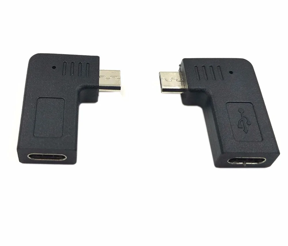 2pcs/lot Right & Left Angled 90 Degree USB-C USB 3.1 Type-C Extension Adapter for Laptop & Macbook Tablet & Mobile Phone & other