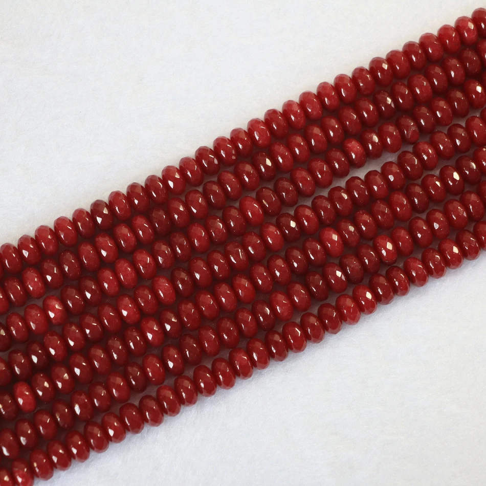 Best-selling red natural stone carnelian onyx agat 2*4mm 5*8mm beautiful stone abacus faceted loose beads diy gift Jewelry B151