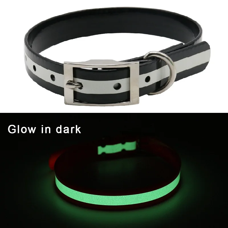 High quality Pet dog collar TPU+Nylon night glowing Reflective Safety collars deodorant waterproof collar pet supplies