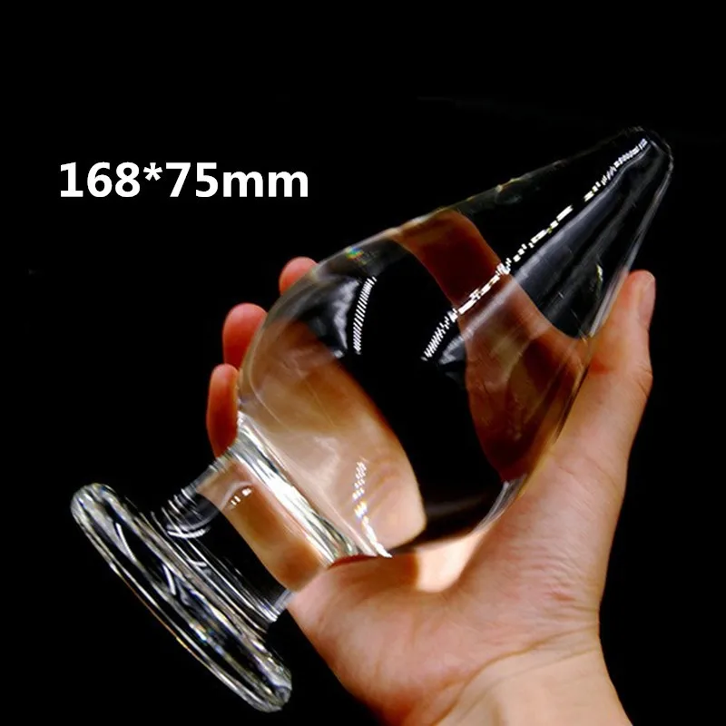 80mm Large Size Pyrex Glass Anal Butt Plug Huge Crystal Dildo Big Bead Penis Adult Female Masturbation Sex Toy for Women Men Gay