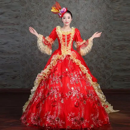 Sang trọng carnival venice ren gown tòa trailing cosplay in wonderland thời trung cổ váy Renaissance gown nữ hoàng Victoria Belle Bóng