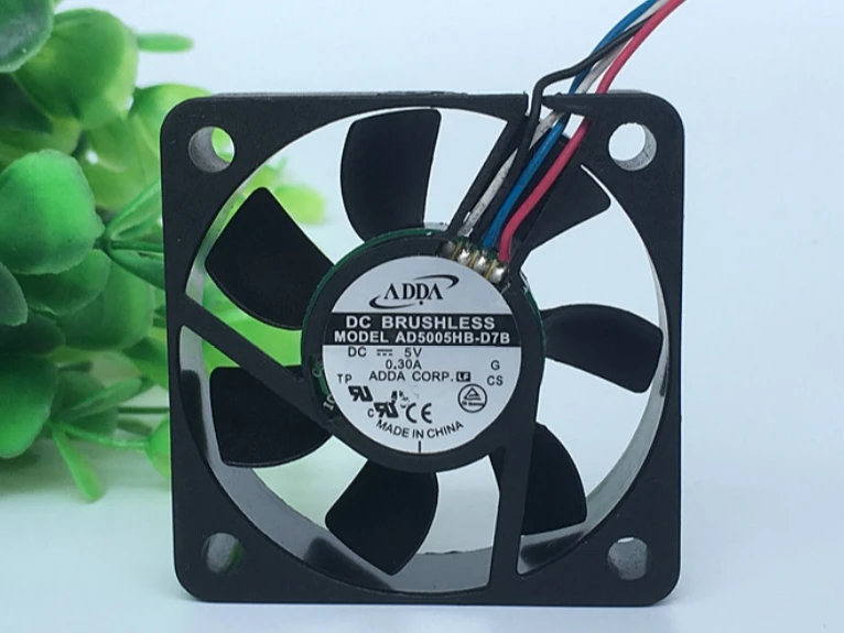 Original AD5005HB-D7B 5V 0.30A 5015 four-wire support PWM radiator USB fan