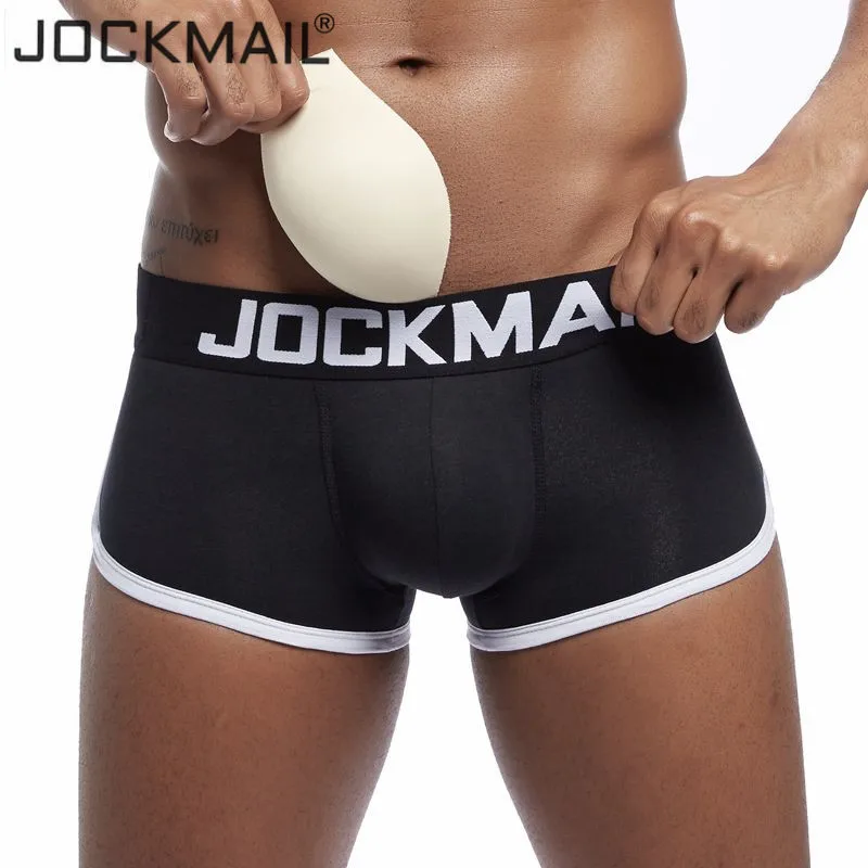 JOCKMAIL Padded mens underwear boxers bulge enhancing push up cup underwear men shorts trunk Enlarge Mens panties underpants