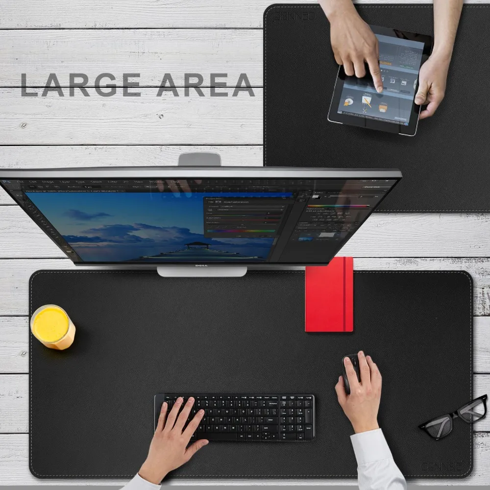 CENNBIE Large Artificial Leather Mouse Pad 100*50CM Big Keyboard Mat Extended Desk Pad&Mate for Office,Household,Gaming,School