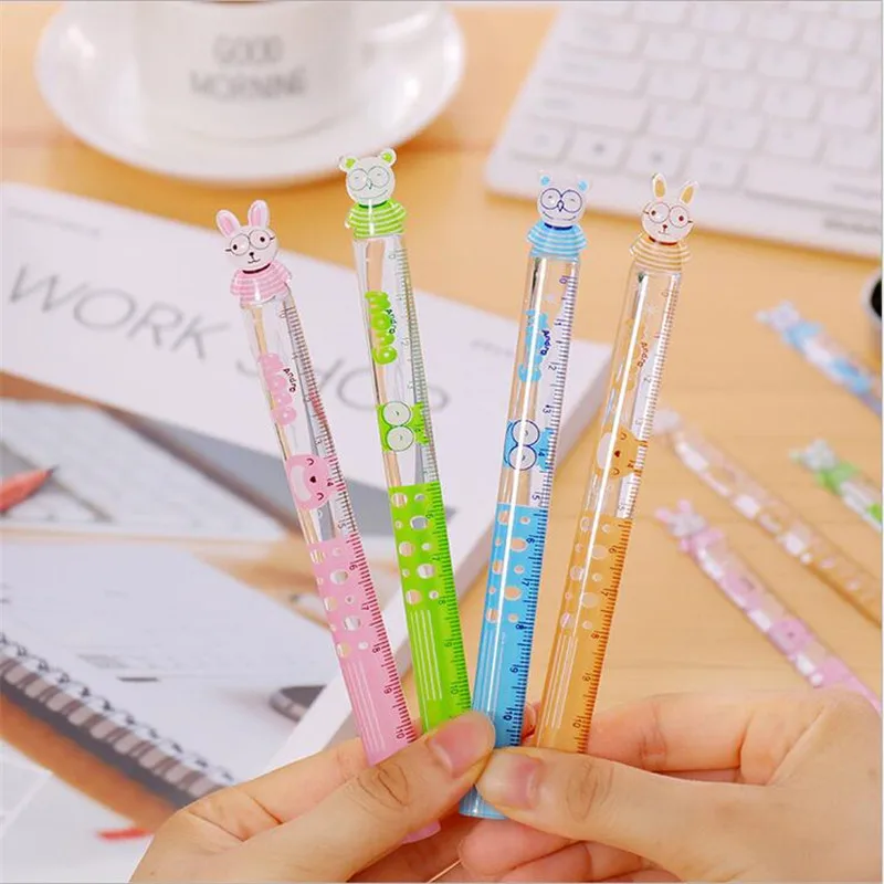 2Pcs/Set of Korean Stationery Cartoon Drawing Ruler Learning Supplies Cartoon Creative Children Gifts  2 Loaded 12cm YOUE SHONE