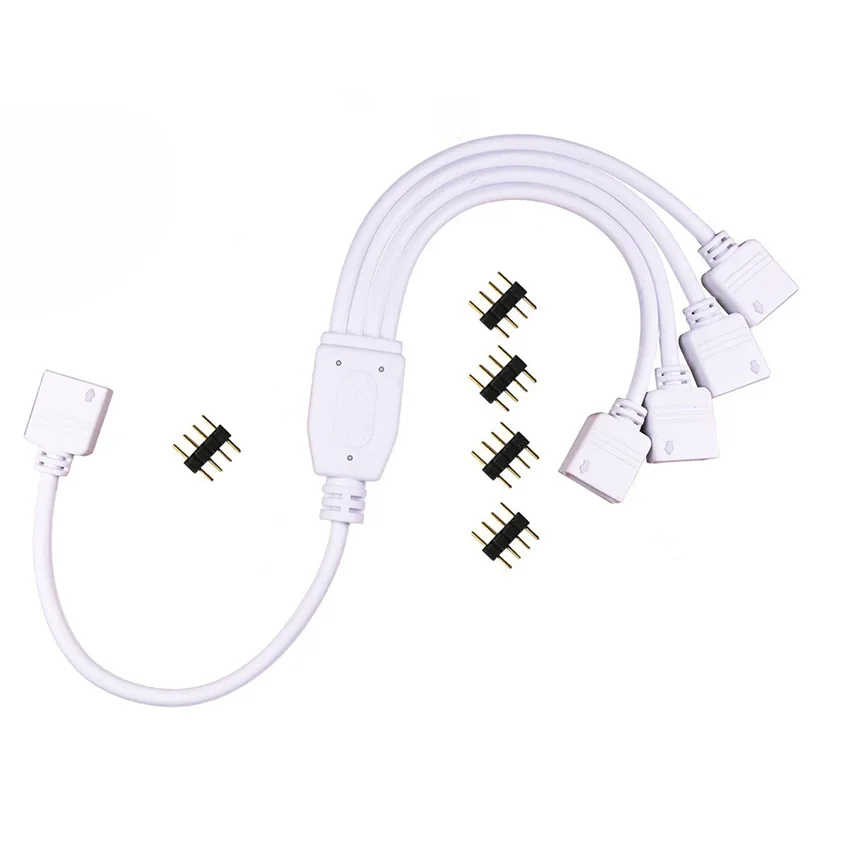 4 Pin RGB Connector Cable 1 to 2 3 4 5 Ports LED extension Splitter Cable wire For RGB LED Strip with 4 Pin Plugs