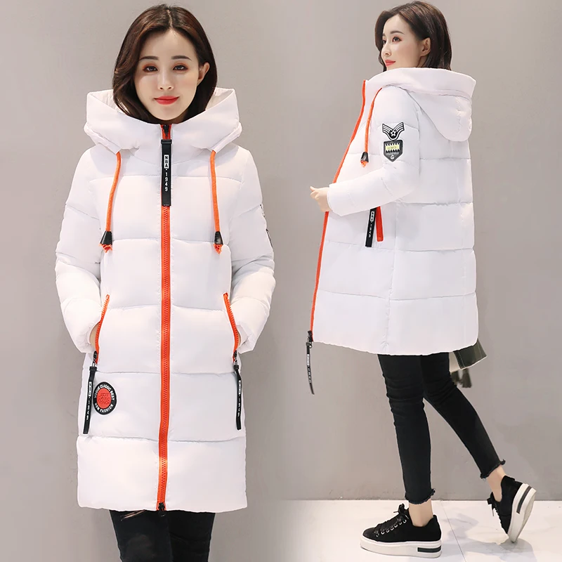 Parka invernale da donna giacca con cappuccio cappotto caldo Plus Size Slim capispalla in cotone di media lunghezza giacca da studente Casual basi