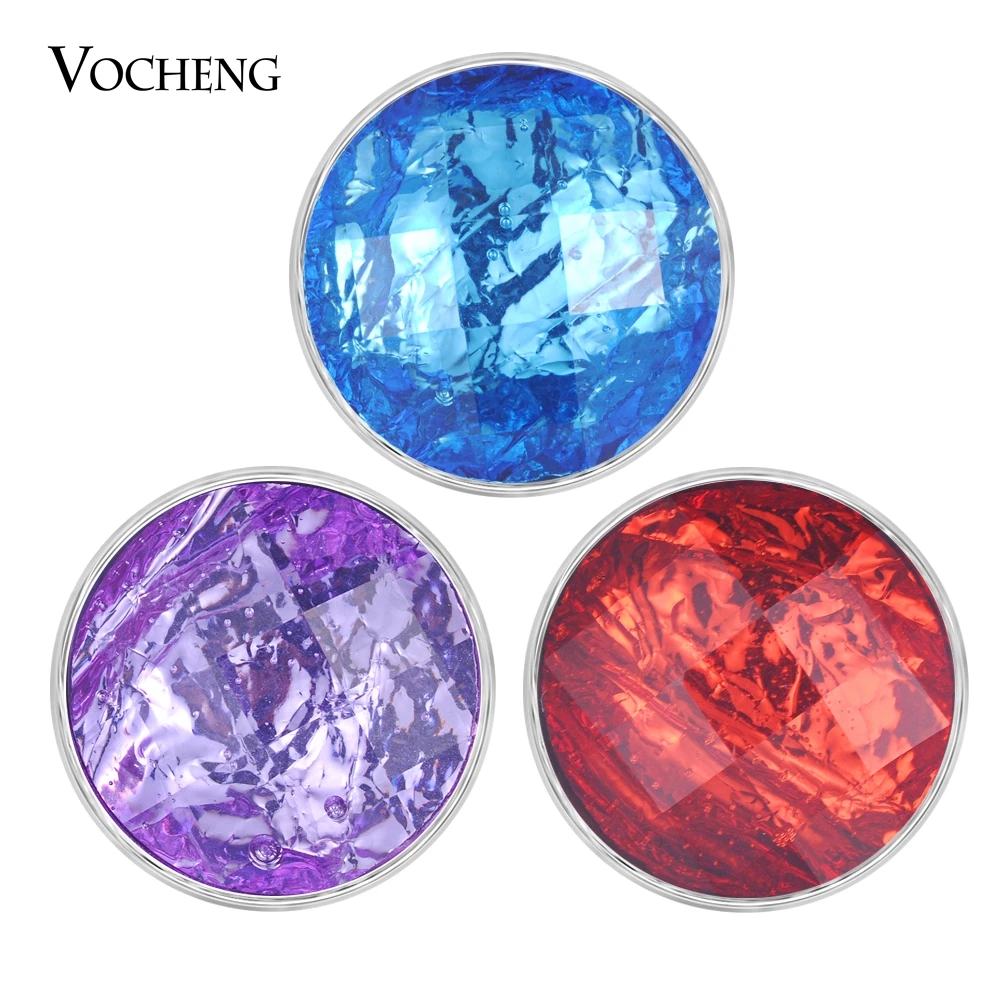 Vocheng  Resin Ginger Snap button Charms Copper Metal Base 6 Colors 18mm snap button Charms Vn-1831