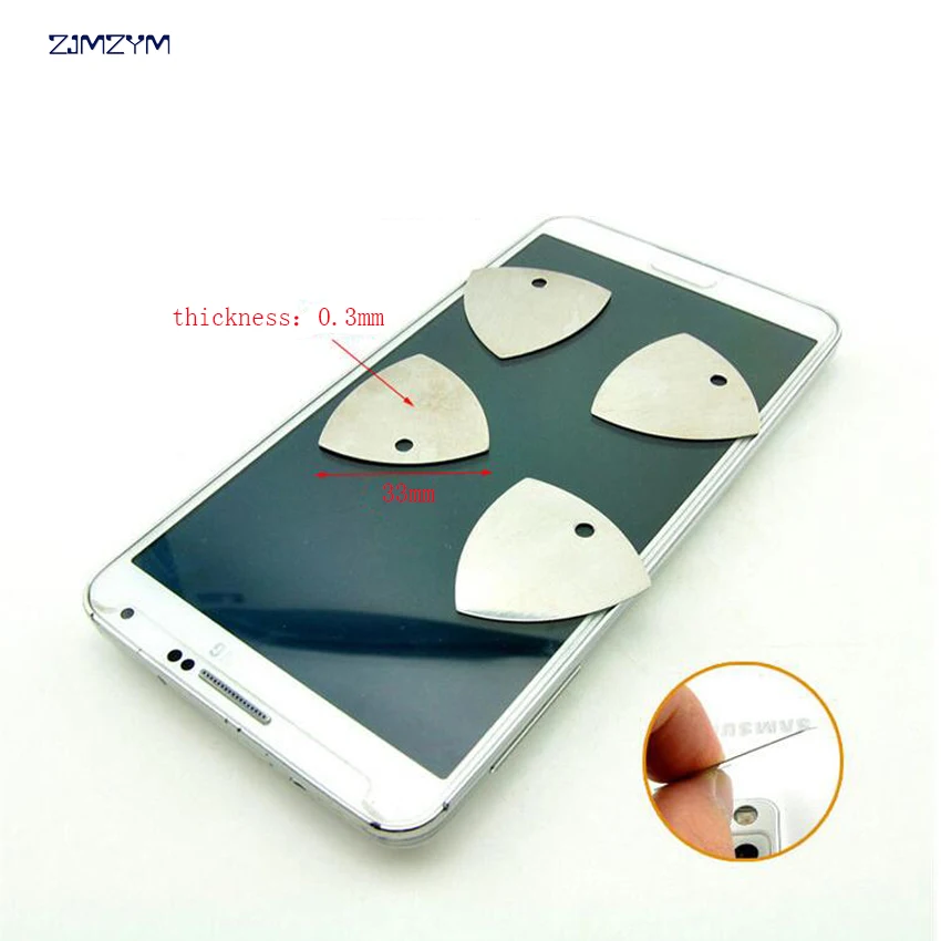 1pc rachado celular pry peças desmontar triangular peça triângulo de aço inoxidável ultra-fino para abrir ferramentas do telefone móvel