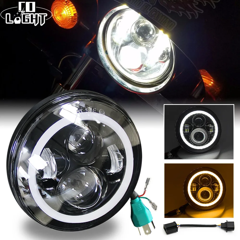 

CO LIGHT 7Inch LED Headlight 50W 30W High Low Beam Angel Eye DRL Auto Turn Signal Light for Offroad Lada Niva 4x4 12V 24V