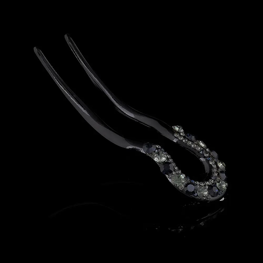 AWAYTR Vintage Hair Accessories Crystal Hairpins U-Shape Hair Stick Pin Women Rhinestone Flower Hairpin Hairclips Fashion Combs