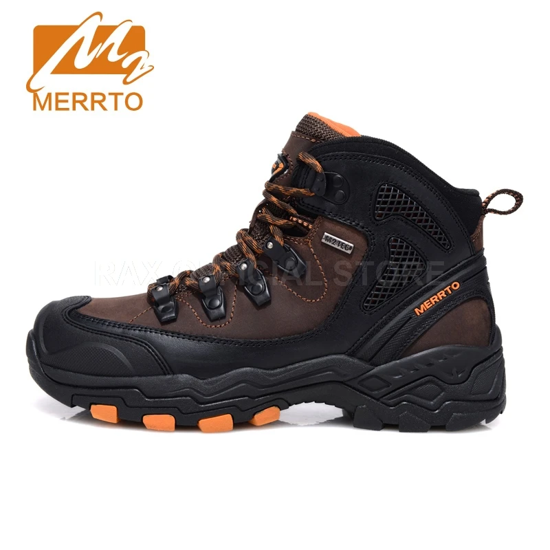 Merrto Outdoor Waterproof Hiking Boots For Men Breathable Shoes Hiking Genuinle Leather Trekking Boots Outdoor Sports Shoes Men