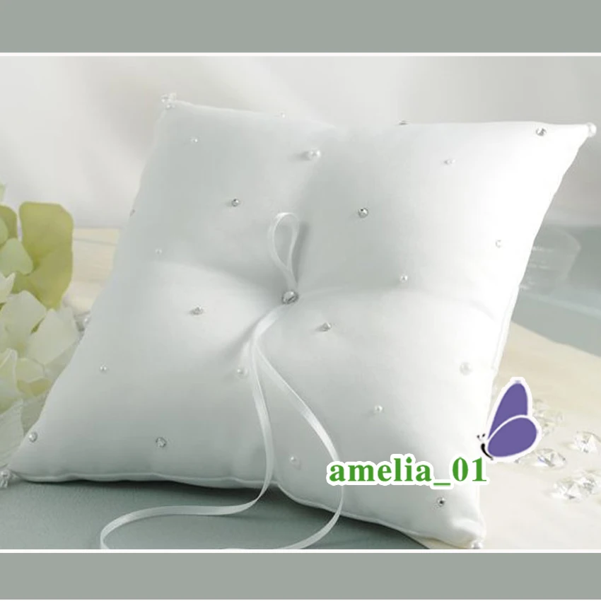 White Starlight Collection Ring Pillow, Flower Basket, Double Garters Bridal, Wedding Gift, Hot Sale, 4 Pcs Set