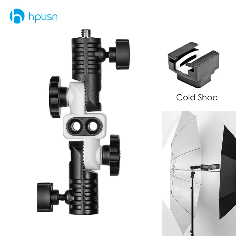 Универсальный металлический кронштейн HPUSN N1 для холодного башмака адаптер для горячего башмака для триггера двойной держатель зонта поворотный кронштейн для осветительной стойки