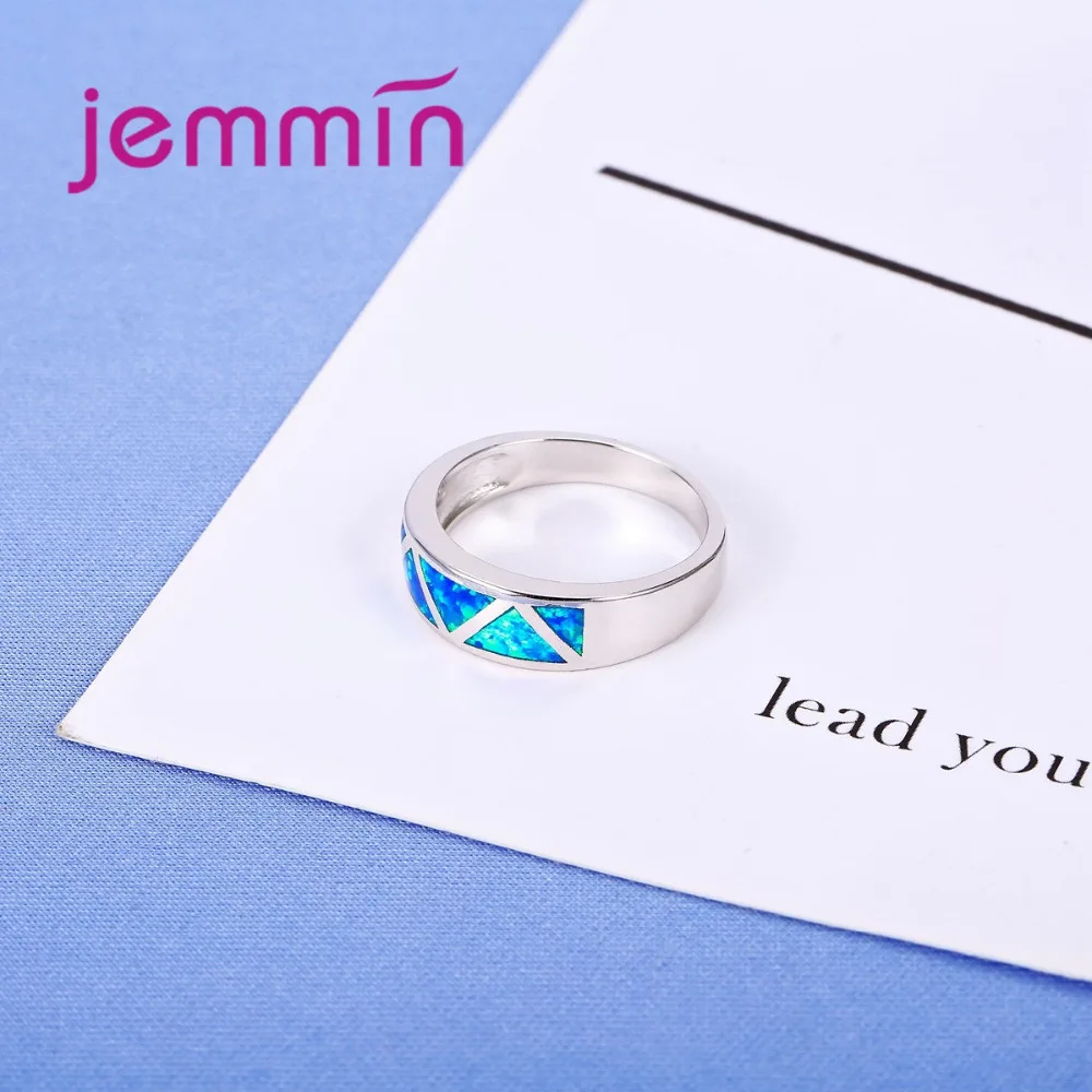 Hot Sale Precious Simple Style Blue Opal Rings For Women & Men Unisex Charming Opal Rings Fashion Jewelry