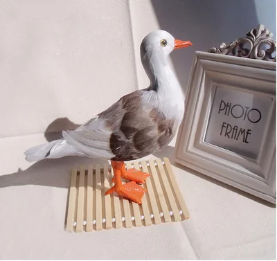 simulation cute seagull 21x21cm model polyethylene&furs bird model home decoration props ,model gift d642