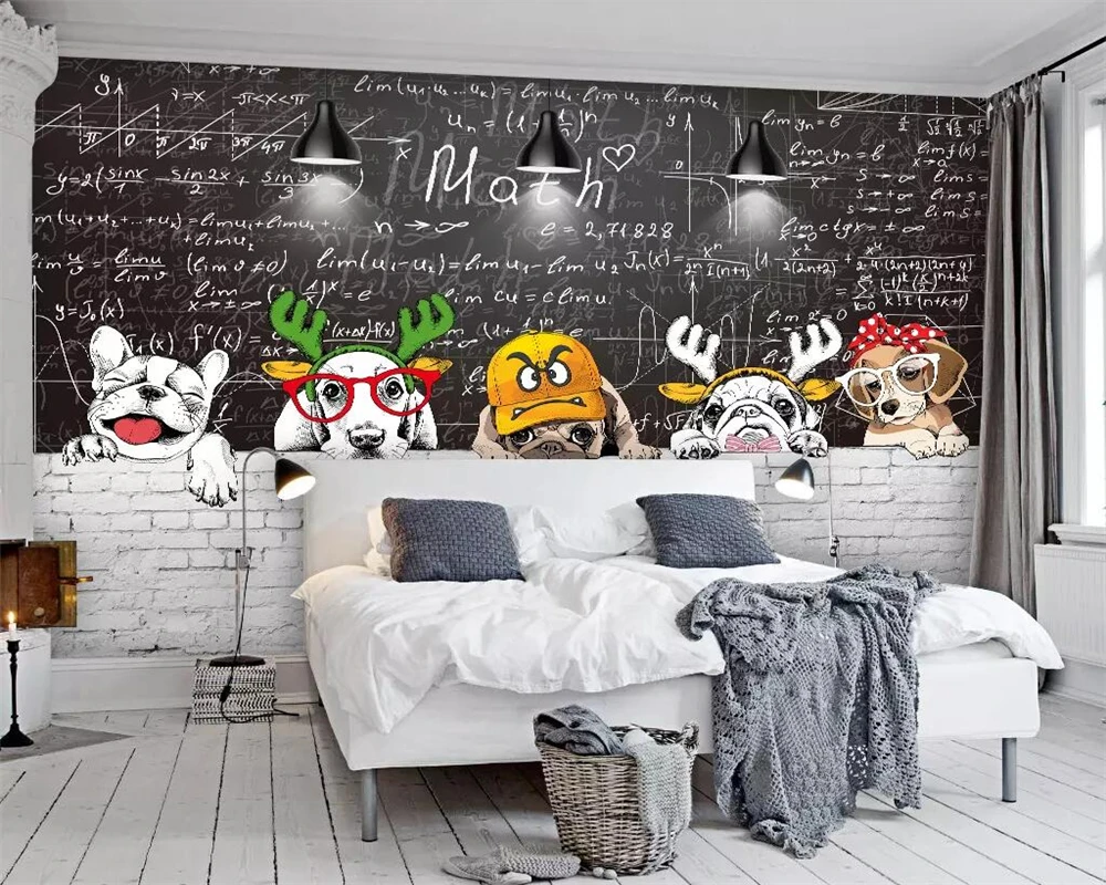 wallpapers home decor Nordic cute animal blackboard mural restaurant living room wall decoration wallpaper papel de parede