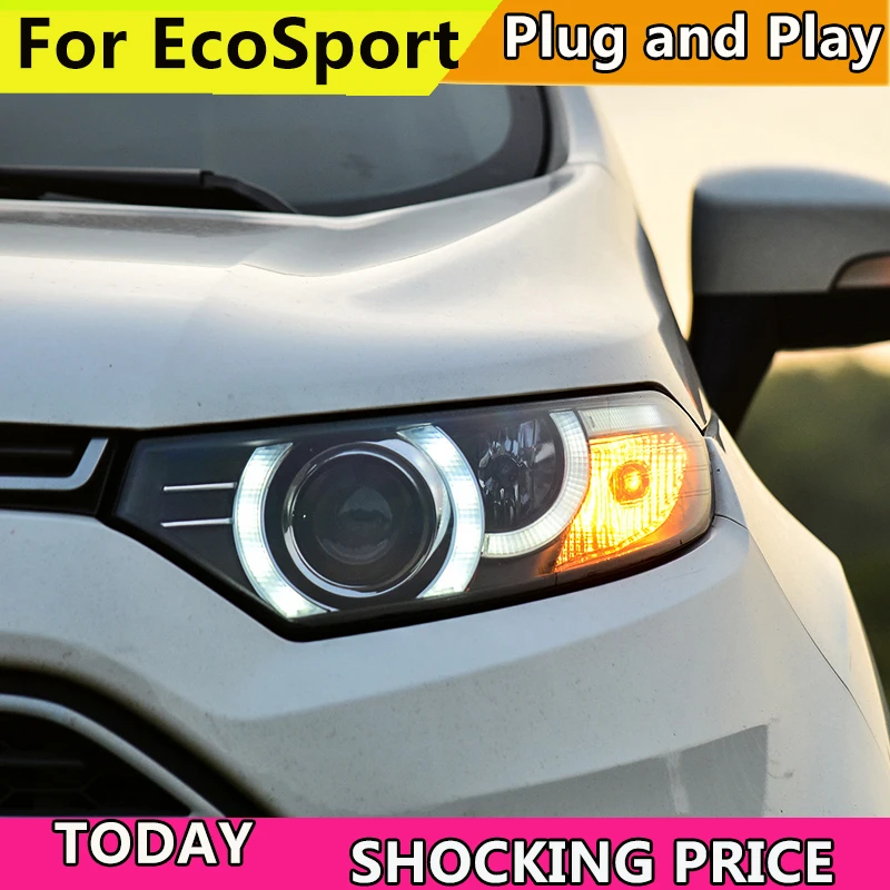 

car styling for ford EcoSport headlights 2013-2018 Car Goods lens for ford EcoSport xenon H7 head lamps HID