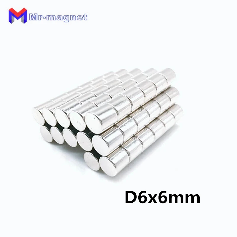 

100pcs 6x6mm magnet 6x6 Super strong sticking magnets D6x6, 6*6 permanent Nickel plating magnet 6mm*6mm neodymium D6*6mm