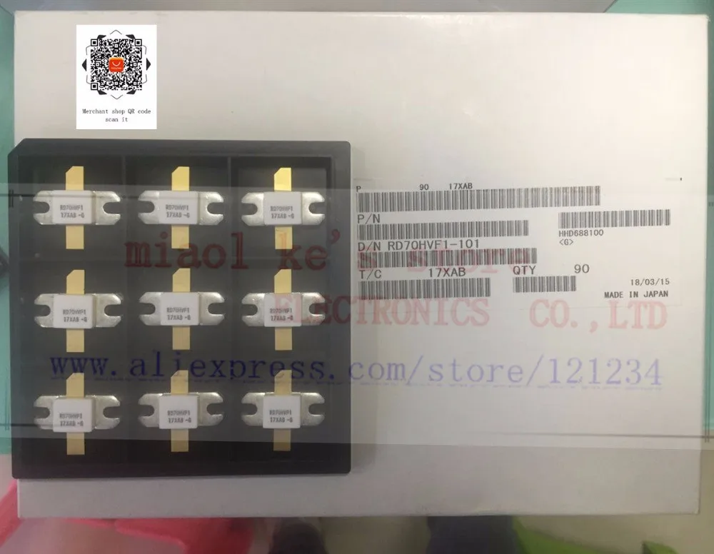 [1pcs]100%New original; RD70HVF1 RD70HVF1C RD70HVF1-101 RD70HVF1C-501 [12.5V 175MHz 70W 520MHz 50W]MOSFET Power Transistor