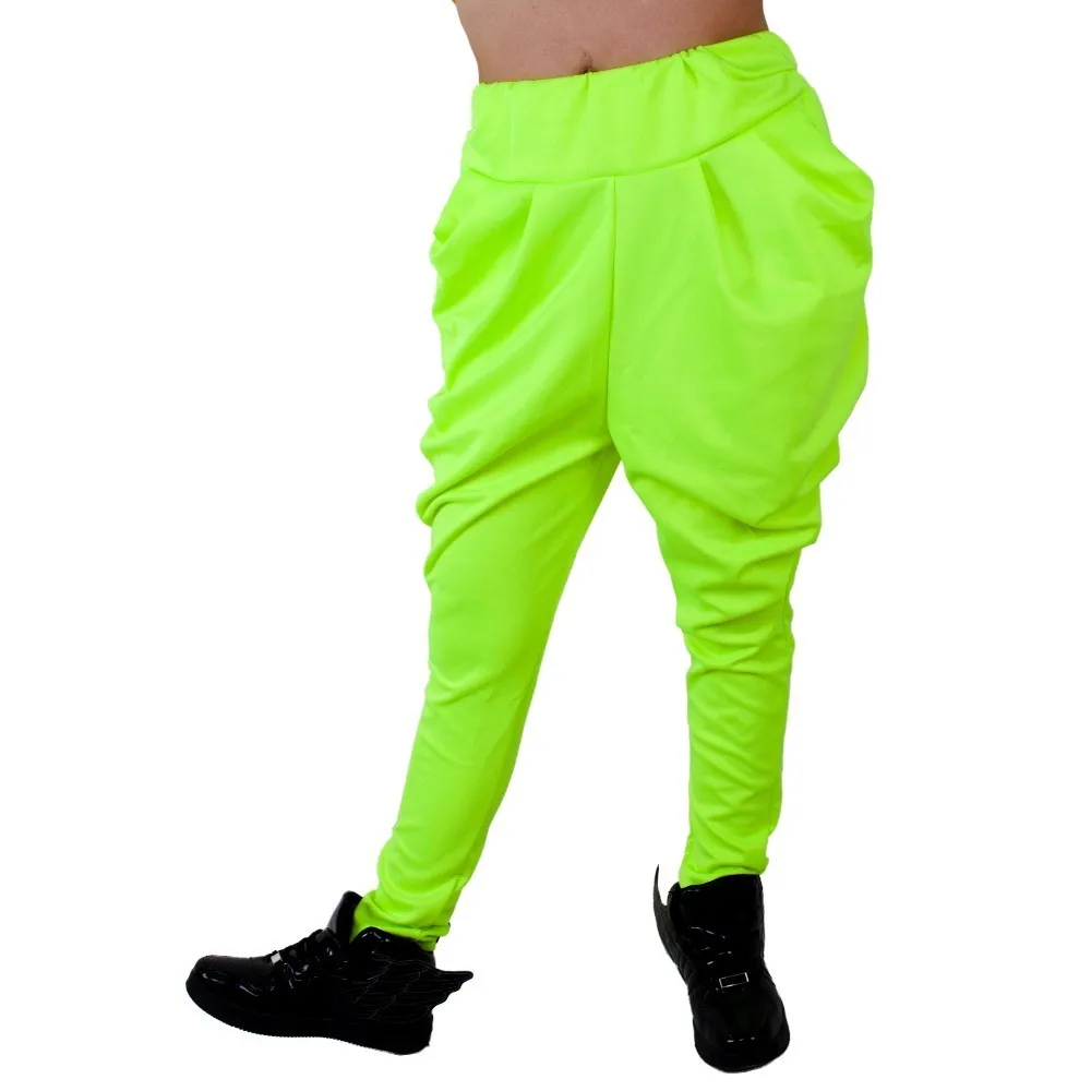 Heroprose New Fashion Brand Jazz Harem Hip Hop Fluorescent Green Sweatpants Casual  Spring Summer Trousers Loose Dance Pants