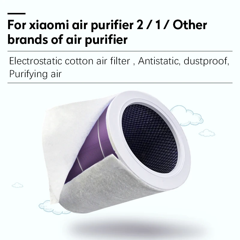 10 pçs eletrostático algodão anti-poeira purificador de ar filtro para xiaomi mi 1/2/2s hepa filtro de ar universal purificador de ar pm2.5