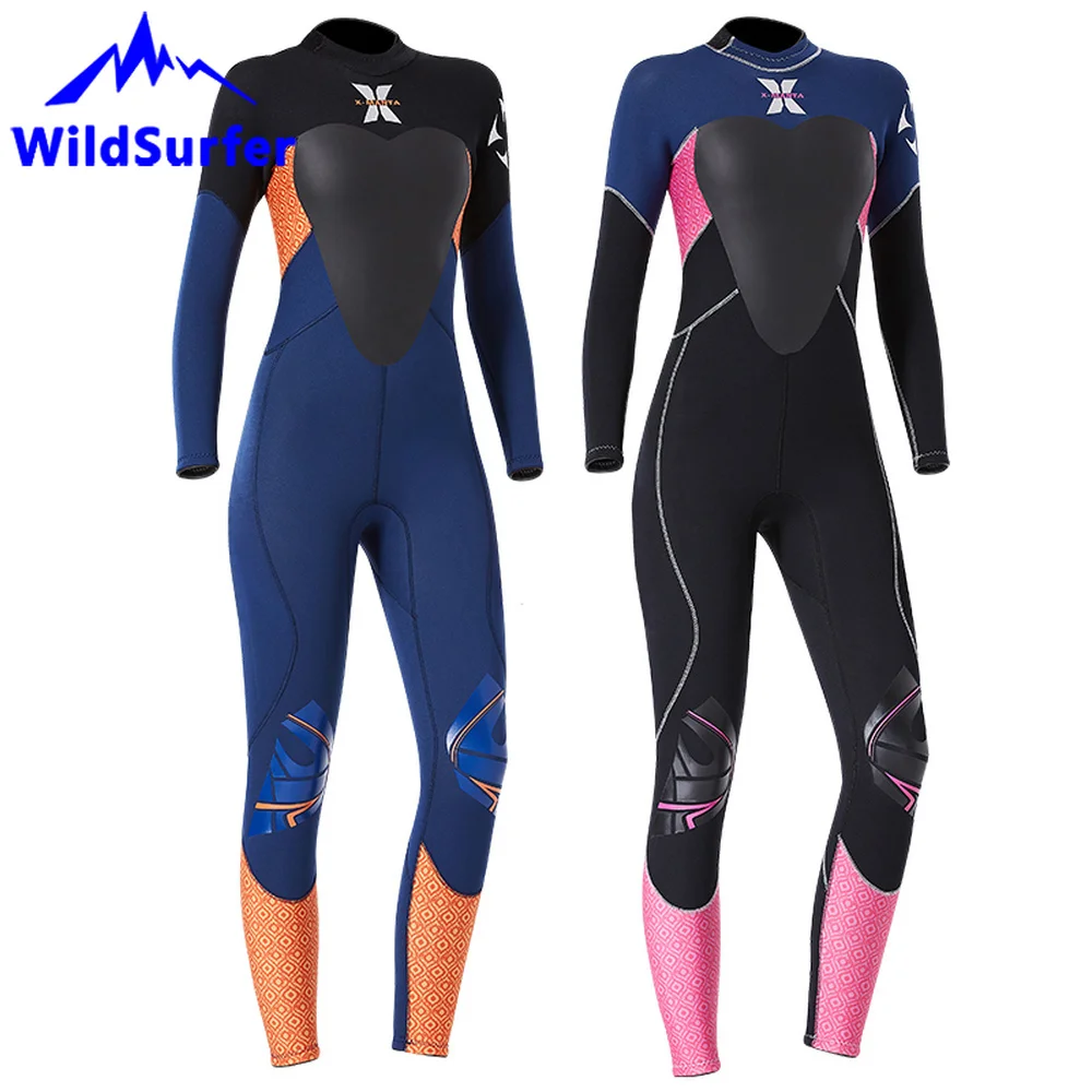 Women Diving Suit 3.5mm Neoprene Wetsuits One Piece Full Body Swimwear for Swim Surfing Snorkeling Spearfishing