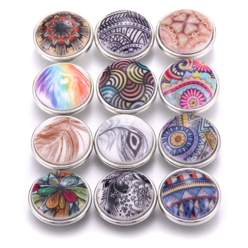 Wholesale 10pcs/lot Colorful Mix Random 12mm 18mm Snap Jewelry Rhinestone Snap Button for Snap Bracelets Necklaces Jewelry