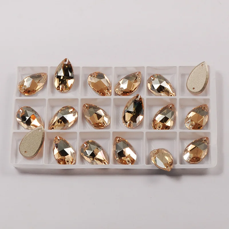 Mixed Shapes Sew on Stones 001GSHA Crystal Golden Shadow Rhinestones Sew on buttons DIY garment Craft Dress Rivoli Drop Strass