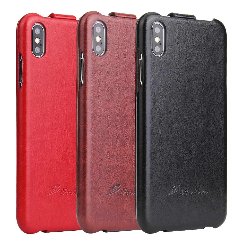Fierre Shann Vertical Flip Leather Cover Case for Apple iPhone 16 Pro Max 15pro 14 13 Phone Protector Fundas Coque for iphone 11