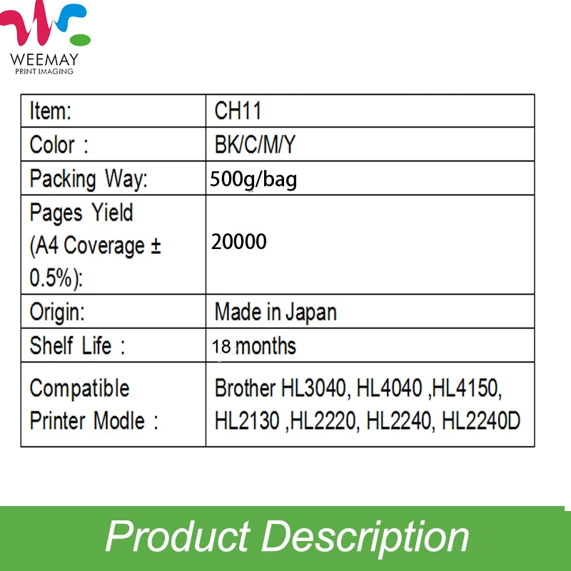 TN 326 336 346 376 396 2280 Toner Powder compatible For Brother 3040 4040 4150 HL 2130 2132 2220 2240 2240D  printer 500g/bag