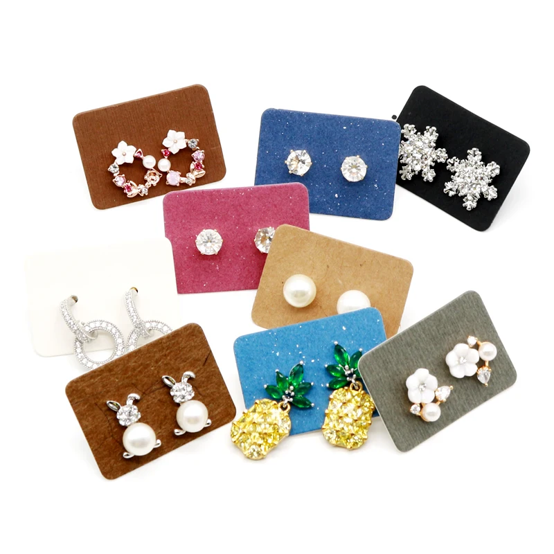 Multi Size 100pcs/lots Kraft Earring Card Handmade Colorful Paper Packaging Jewelry Ear Cards Studs Displays Cards Wholesale