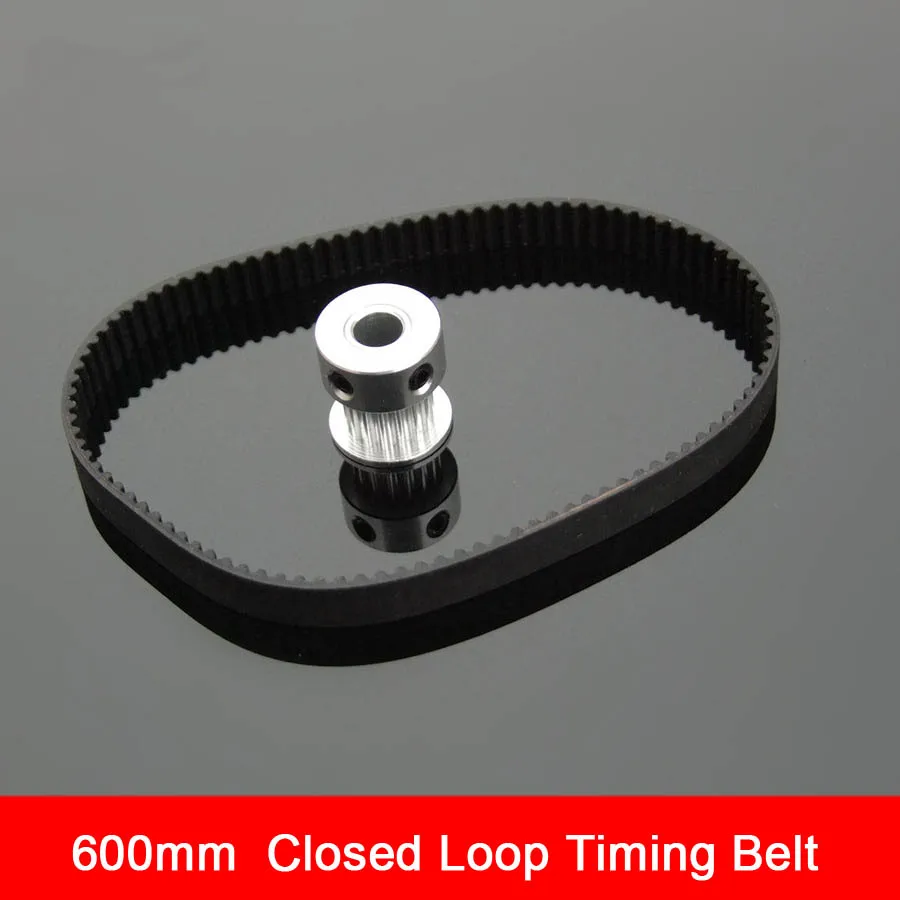 Black Rubber 2GT-6 600mm Perimeter Timing Belt 6mm Width Closed Loop Synchronous Belt Transmission Accessories