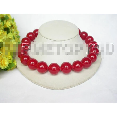 round red stone bead necklace filled gold clasp 18 18 mm e1593 natural 01