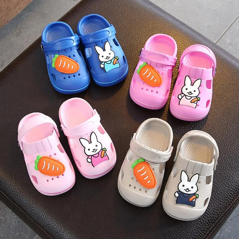 2-5y Kids Mules & Clogs Summer Baby Boys Girls Sandals Flat Heels Rabbit Turnip Slippers Children\'s Garden Shoes Y17