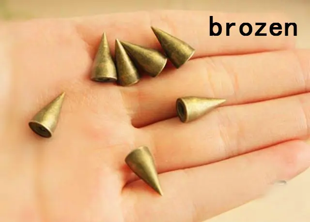 50sets 7*14mm Bronze Alloy Rivet Punk Rock Bullet Spikes and Studs For Clothing Cone Spike DIY Rivets Leather craft