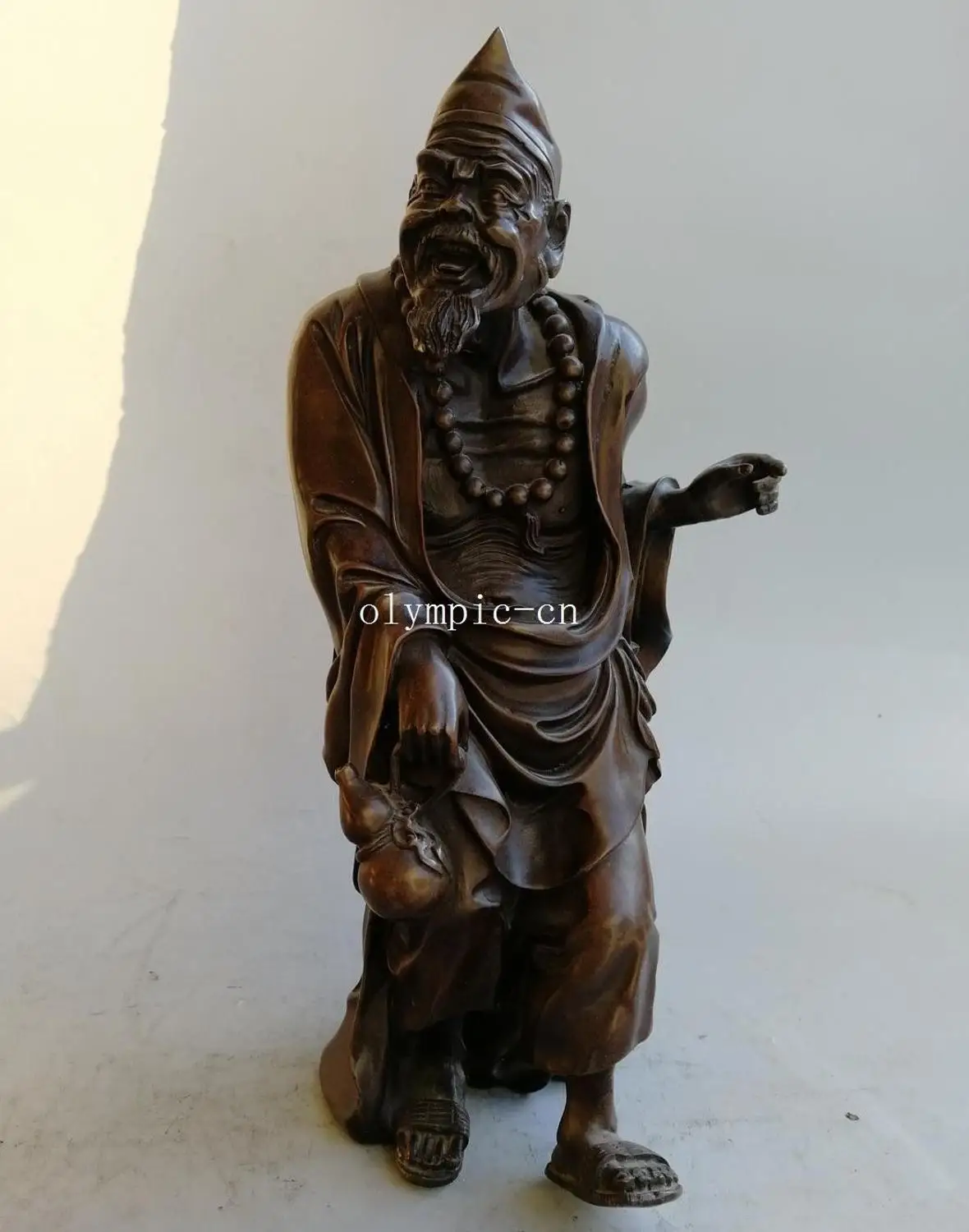 13'' Fine Bronze folk temple buddhism The Mad Monk buddha Jigong statue